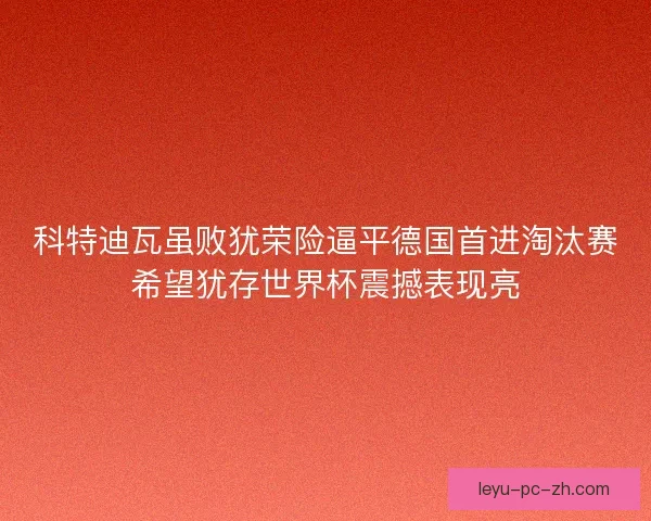 科特迪瓦虽败犹荣险逼平德国首进淘汰赛希望犹存世界杯震撼表现亮